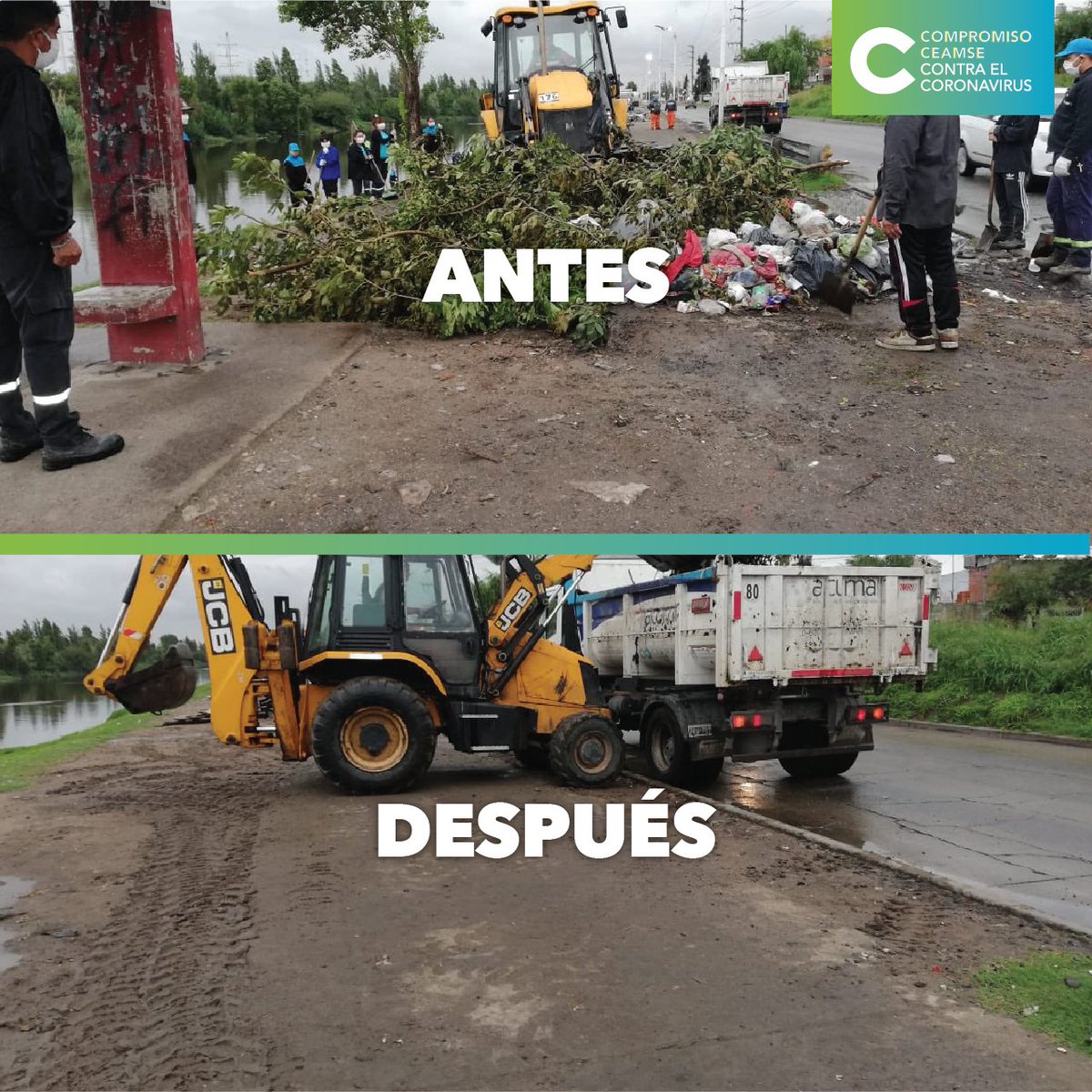 CeamseOficial's tweet photo. LA PANDEMIA NO DETIENE EL COMPROMISO CON LA CUENCA DEL RIACHUELO 💪

En convenio con ACUMAR, para mantener las zonas limpias y despejadas, eliminamos microbasurales de la cuenca del Riachuelo.
Desde Enero ya retiramos más de 14 millones de kilos de residuos. 
@acumarriachuelo https://t.co/nTiA6BdH16