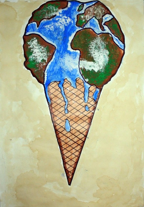 CersosimoFelipe's tweet photo. @aleredin esta imagen representa como el ser humano esta explotando los recursos de la tierra. En la imagen se ve al planeta como un helado, como si fuera un producto, y este se esta derritiendo representando el daño que le hacemos, como el calentamiento global. #6nlsV https://t.co/QZypwxyfvw