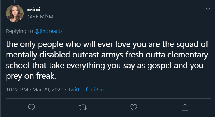 TW: homophobia, homophobic slur, ableism, body shaming, bodyshaming.They also do worse than just try to create drama between fandoms...(Note, report that one person body shaming Ta*yong too, please!)