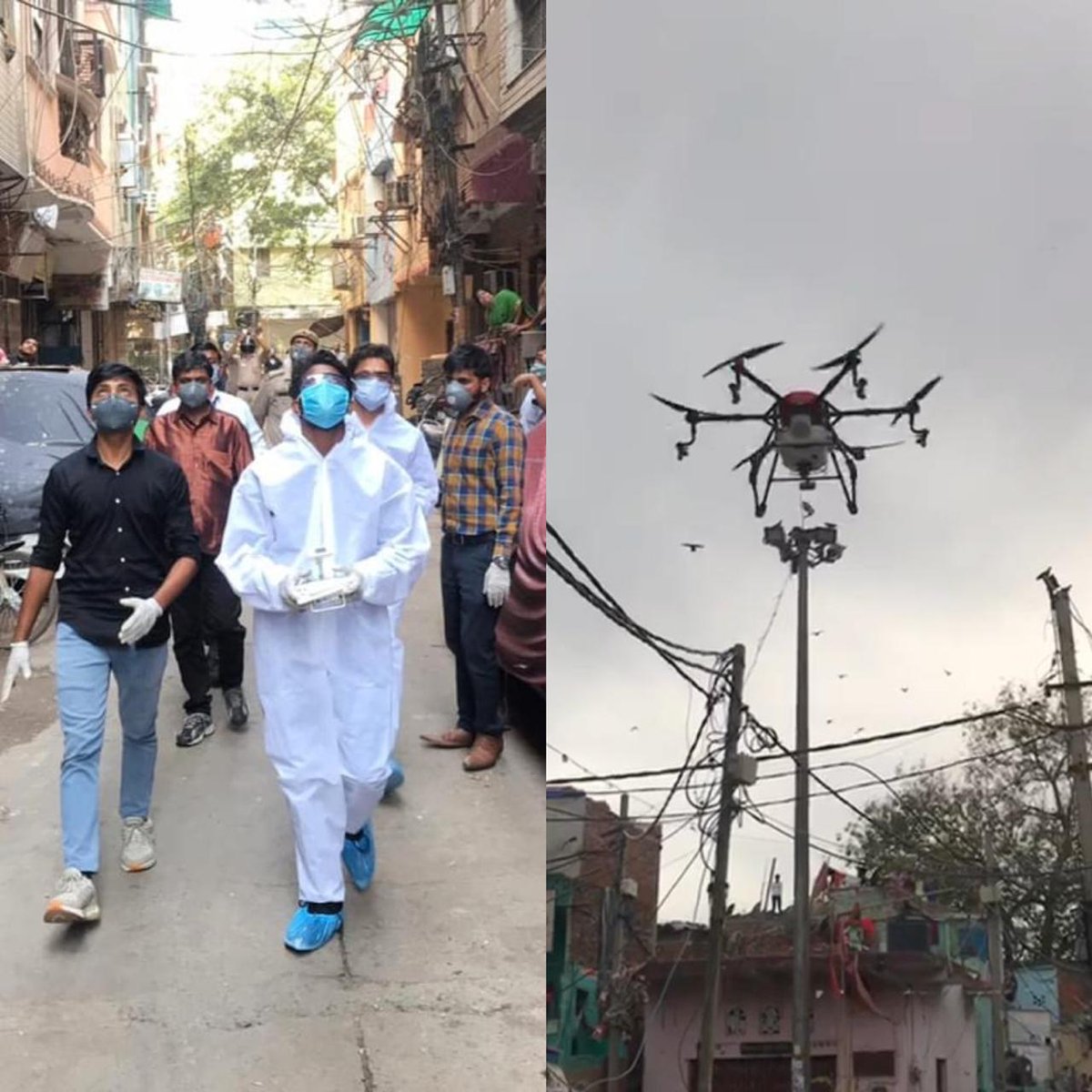 thedroneviper's tweet photo. Day 1 - Shakarpur Basti 
@robotics_indian team worked hard for the sanitisation of a densely populated slum under the guidance of NDMC.
#Coronafighters

 @NHPINDIA @DeptHealthRes @MoCA_GoI @DelhiDDA @LtGovDelhi @noida_authority @aajtakjitendra 
@aajtak @muncipaldelhi @suraiya95 https://t.co/Oh3PZwo2DH