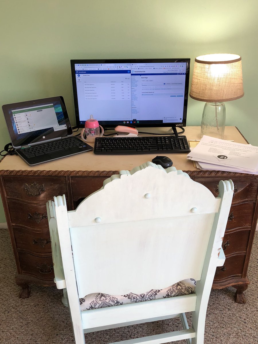 cmf5716's tweet photo. Day 8 of distance learning. We have already covered Reading, music, and Biology (apparently). With Lily down for a nap, I get to work on work on getting our newest Panthers registered. #21learns #StayHome #Poe_liveyourstory #distancelearning https://t.co/BYx4CziXiR