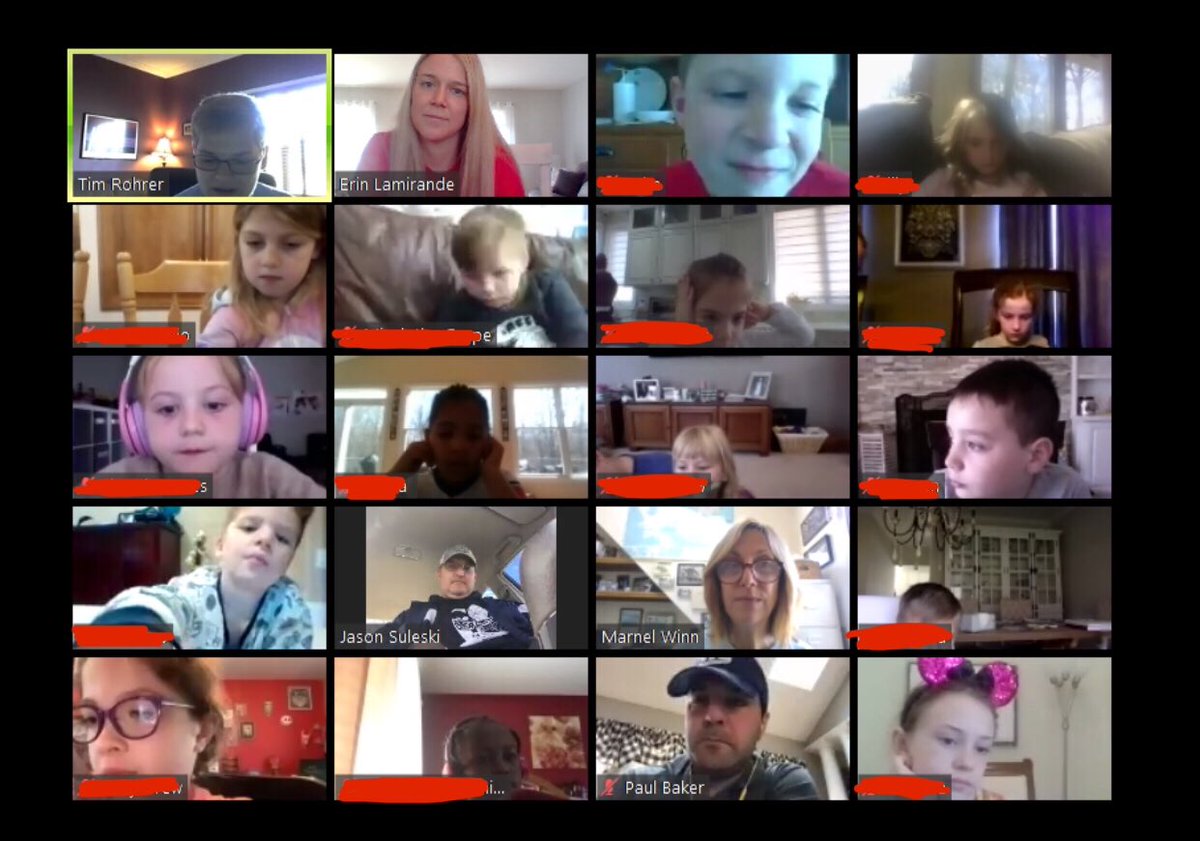 Lamirande_MPS's tweet photo. What a great way to start the day! Thank you to Tim, Mr. S, Mrs. Winn, and @p_baker114 for joining in on our morning meeting via Zoom! 😄 #Proud2BMillstone #Distancearning https://t.co/1bLV23jOYO