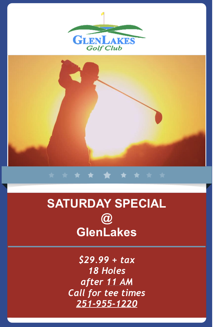 glenlakes_golf's tweet image. Get out and enjoy the sunshine!  Course open, safety measures in place.
Call 251-955-1220 for tee times now!
