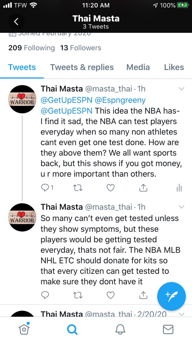 masta_thai's tweet photo. @GetUpESPN @Espngreeny Posted this earlier in response to the NBA saying they would play in a netural site and test players and staff everyday l didnt see a response so posted again here this time. https://t.co/QMKhdLRG8F