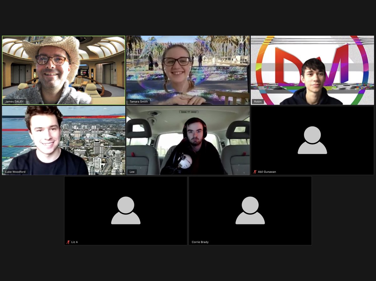 UoG_DM's tweet image. Even in the world of #remotelearning and #virtuallectures it’s crucial that appropriate and formal academic standards are maintained at all times. Otherwise who knows where we might end-up.

In other news, Lee is in a car (but the rollercoaster was great too). #Zoom #datamoshing