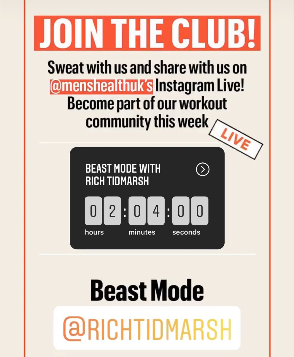 6.30pm tonight! I’ll be live on <a href="/MensHealthUK/">Men's Health UK</a> Instagram hitting up all things home bodyweight training 🔥🔥 See You There! #StayHomeSaveLives