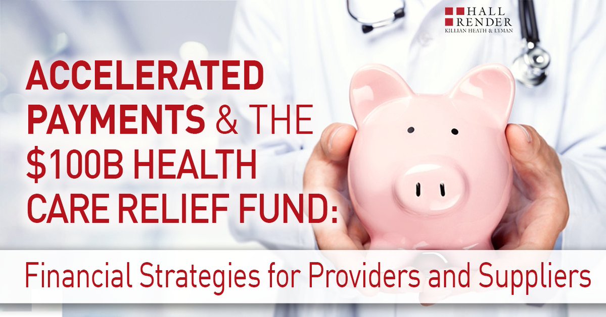 drewhowk's tweet photo. With $100 B available to #healthcare providers under the #CARESAct it's critical to understand how those on the front lines of the #COVID19 Pandemic can access these relief funds. Join my @HallRender colleagues on Wed. April 8 to get answers: https://t.co/x3nf3bwy5g https://t.co/1XRKHKC09C