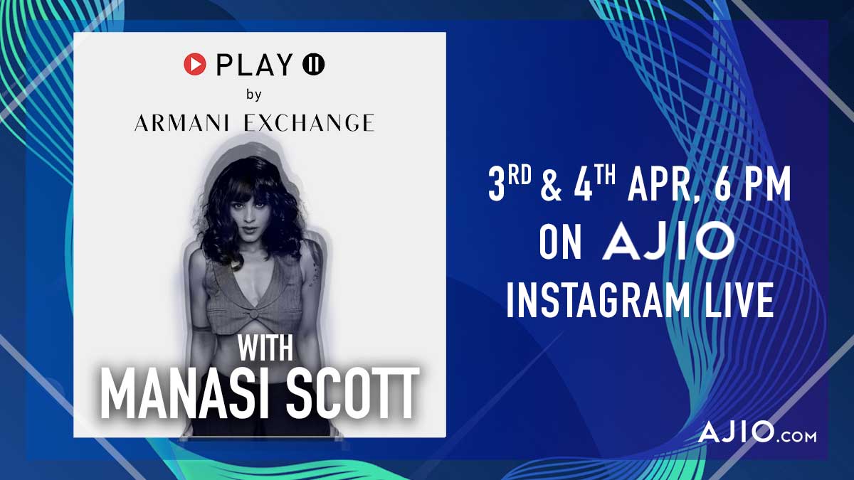 AJIOLife's tweet photo. Bringing that TGIF! mood straight to your homes with @ManasiScott performing live on @AJIOLife Insta tomorrow at 6 pm! Tune in! 

#AJIOxAX

#HouseParty #StayHome #StaySafe https://t.co/UB3CA6Hptt