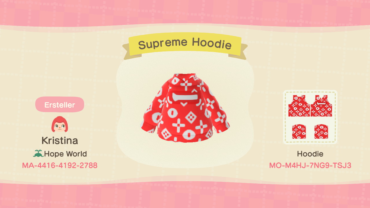 ☀ Hope ☀ on X: Supreme X Louis Vuitton Hoodie :p #AnimalCrossing #ACNH  #NintendoSwitch #AnimalCrossingDesigns  / X