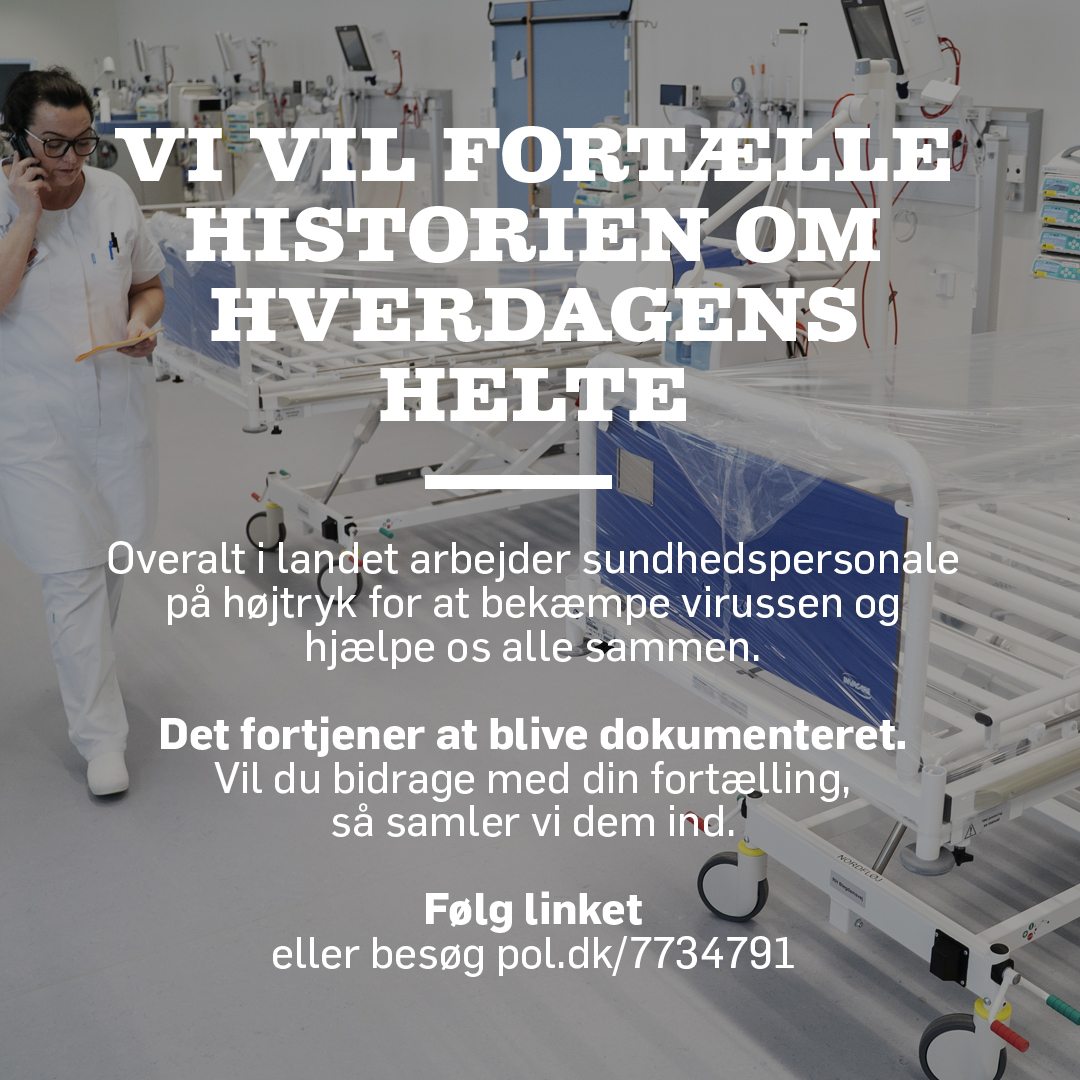 politiken's tweet photo. Kender du nogen, der har lyst til at fortælle om hverdagen i sundhedsvæsenet?
Læs mere om, hvordan du deltager her: https://t.co/gvuvUa1g2g #covid19dk #coronadk https://t.co/WXnOejKKOF