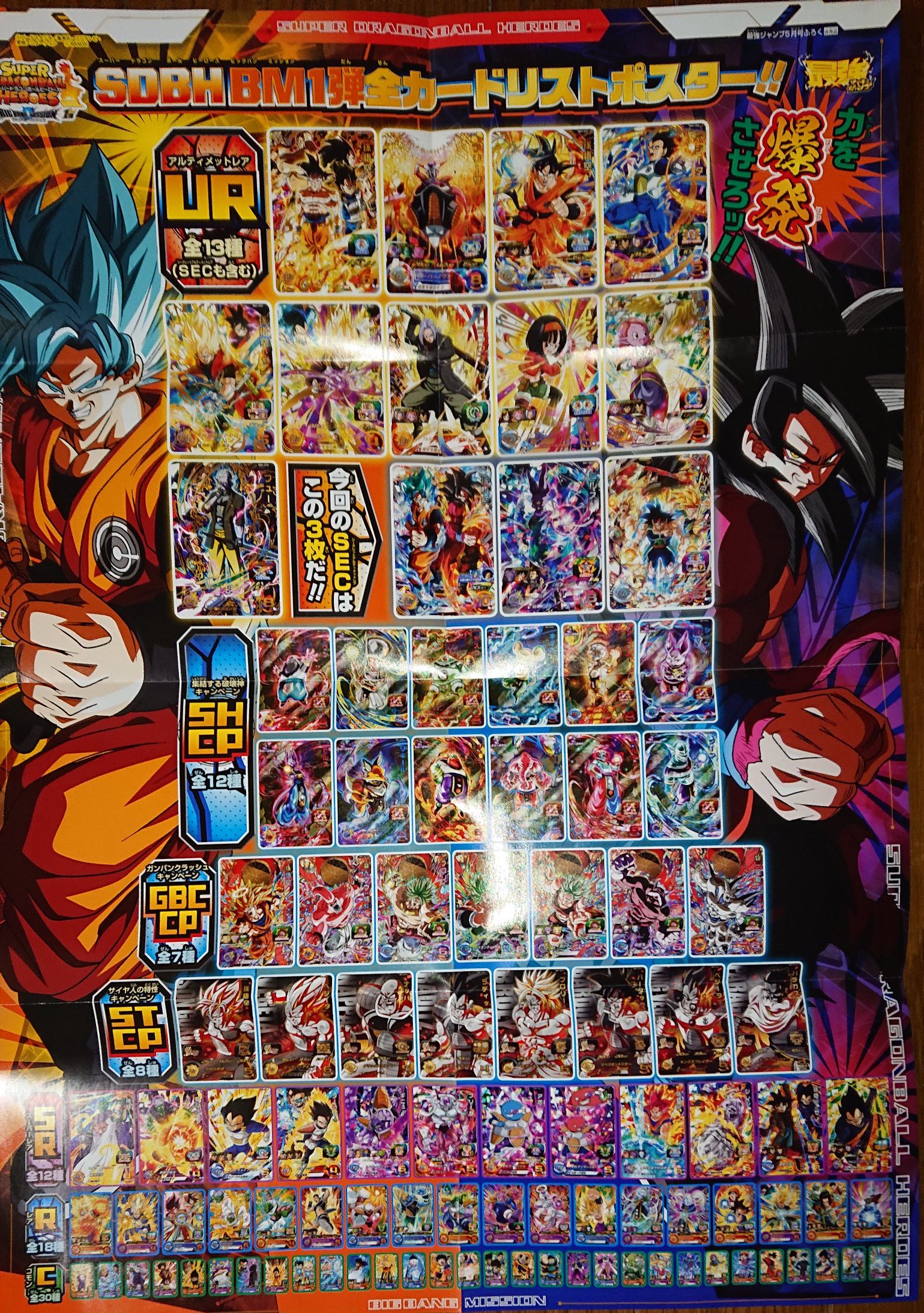ゲルニカ Twitter પર 最強ジャンプ5月号にてスーパードラゴンボールヒーローズ ビッグバンミッション1弾のカードリストポスターがついています T Co 9tsome9tza Twitter