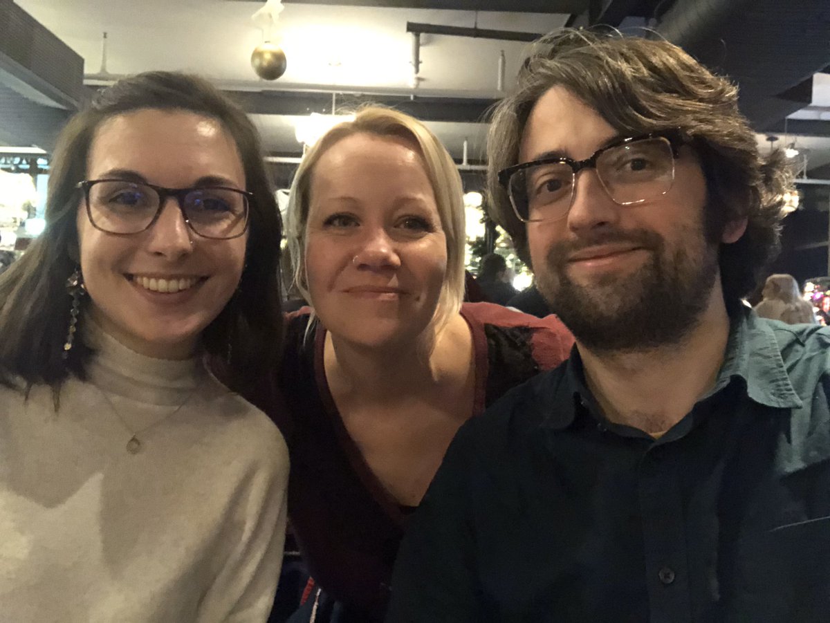 Who remembers having dinner in  #pubs? We do! This is Team  #MoneyandMedals -  @OliviaWebster91,  @Monty_Liz and me (MMN Curator Henry Flynn) - the evening before the training after travelling up to  #Newcastle. Seems a lifetime ago!  #SSN  #numismatics  #museums  #training
