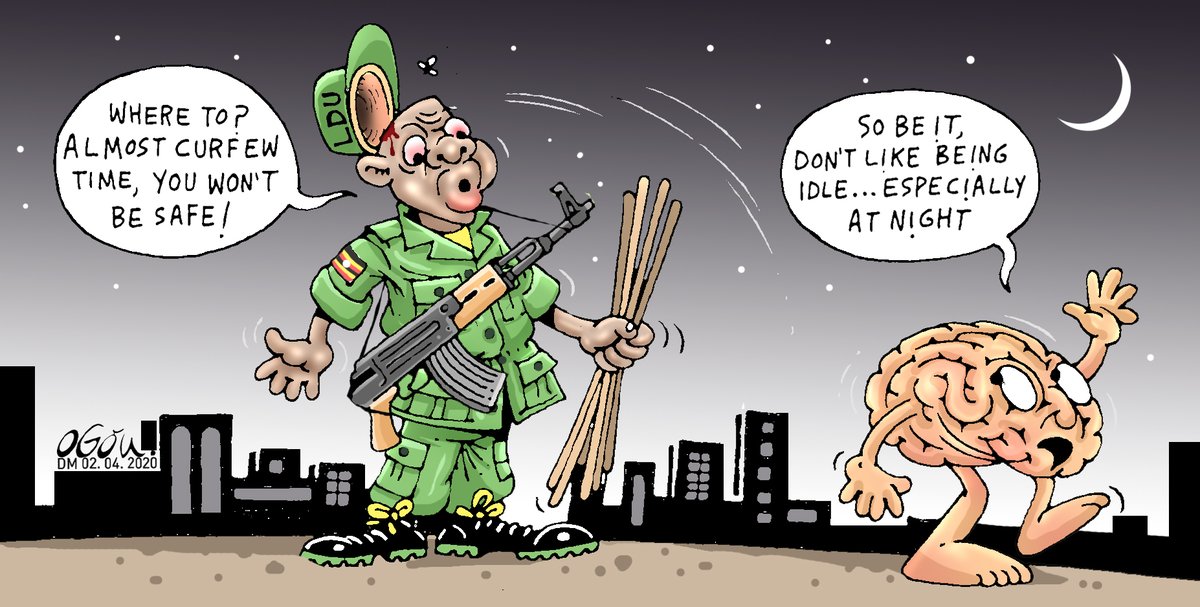 DailyMonitor's tweet photo. President Museveni declared a 14-day night curfew across the country as a measures to combat spread of Covid-19
#MonitorCartoons @chrisatuk https://t.co/OC4xciWjV5