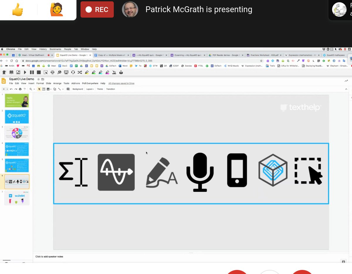 C_learning_net's tweet photo. Superb presentation live now in the #virtualstaffroom on @texthelp #Equatio from @TH_PatrickM drop in at https://t.co/ETCiPNMW0O #EDUcators #GoogleEDU #remoteworking #remoteteaching #COVID19Pandemic #COVID19 https://t.co/EVwgklYFqA