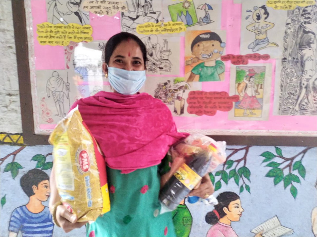 KathaIndia's tweet photo. The 'Katha Effect' - Fight against the Coronavirus 
At Katha, we work for, and with our communities...distribution of essential food supplies, soaps, and masks to members of the community, who stand in dire need for the same. The initiative found deep resonance.
#katha #help https://t.co/pWN74SwK9d