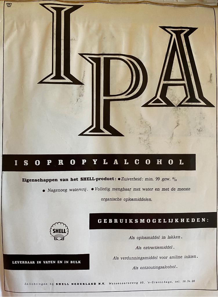 Een advertentie uit 1955: IsoPropylAlcohol (IPA) 🏭...  Jaren later stelt Shell 2,5 miljoen liter IPA kosteloos beschikbaar voor de productie van handgels voor de zorgsector #TBT. Lees hier meer: go.shell.com/2wVS3Xc