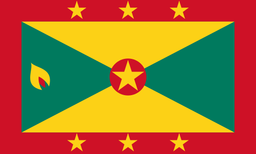 Grenada. 10/10. Designed in 1974 following independence from UK. The six outer stars represent the six parishes on the island while the internal star symbolises Carriacou and Petite Martinique. On the left is a clove of nutmeg, the country once being known as the 'Isle of Spice'.