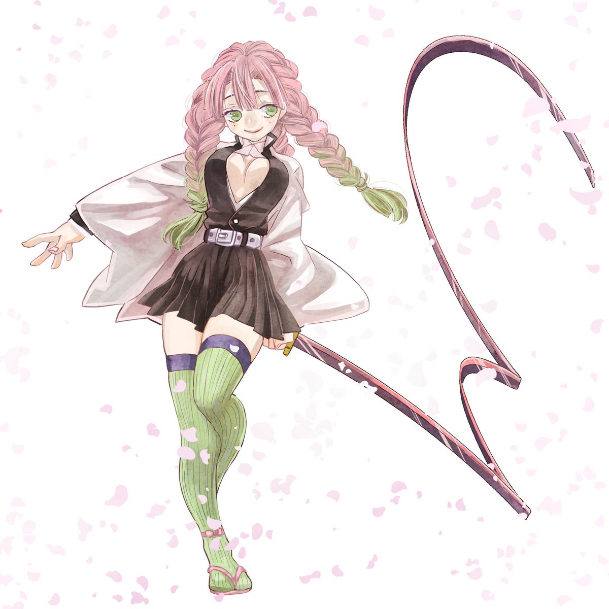 ちひろ Twitter वर みつりちゃん描くの楽しいよぉ 甘露寺蜜璃 鬼滅の刃 みつり