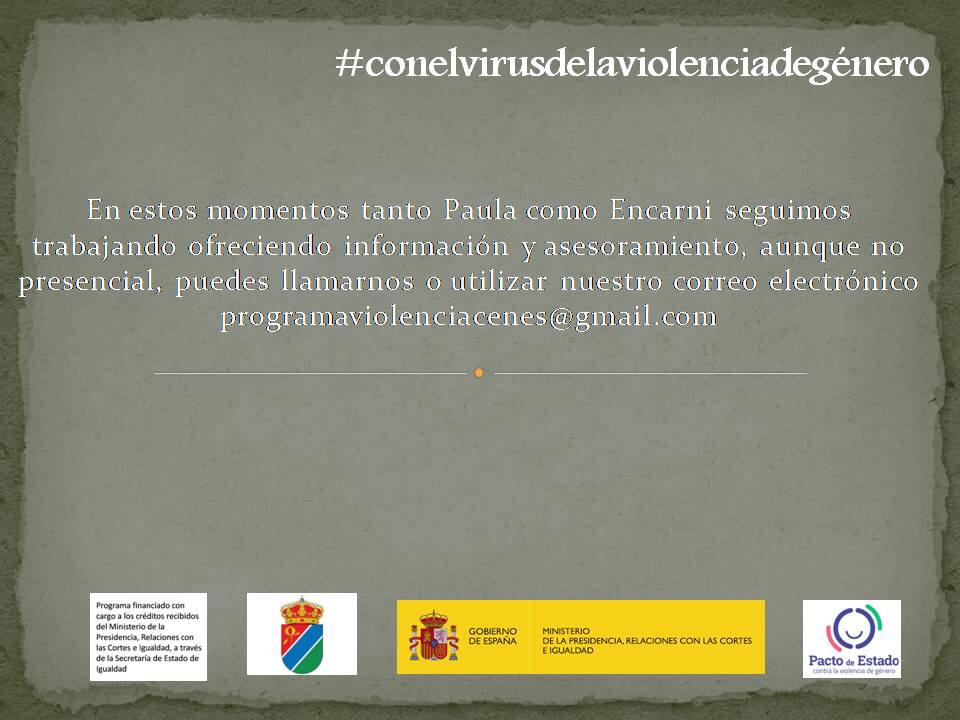 aytocenesvega's tweet photo. Información y ayuda para las víctimas de violencia de género durante la crisis del coronavirus. Compartimos campaña del Gobierno y recordamos que nuestro programa municipal de atención a mujeres que sufren violencia de género sigue activo. https://t.co/QsEamueRyU