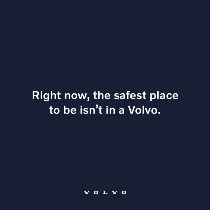 Check out  @VolvoCarUK giving up their promise for a bigger cause (and using my preferred “Right now” to “During these unprecedented times”)Thanks to  @JDBoodt for sharing this one