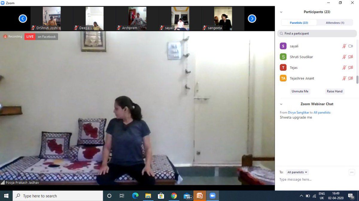 DrManishaDeokar's tweet photo. # Happeningnow #Yoga by Team @JustForHearts expert @PoojaJ7 

https://t.co/caQWBgJkcm https://t.co/IvoylFSkqi