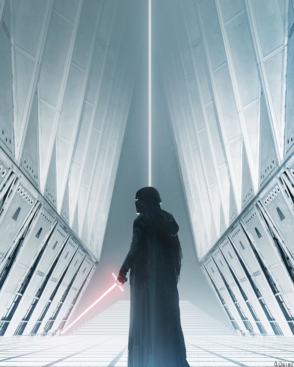 PhilSzostak's tweet photo. “The Art of #TheRiseOfSkywalker book is out now. Here's an early exploration of Kylo Ren in his sanctuary. I was experimenting with how graphic and simplistic I could push the interior design with this one.” - concept artist @andreewallin #StarWars 
https://t.co/eUWCRphQ9x https://t.co/qAoIu7YQxN
