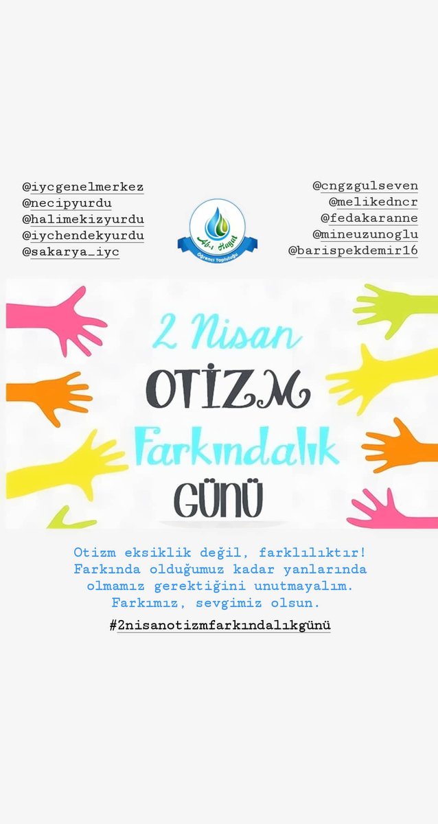 abihayatsau's tweet photo. Otizm eksiklik değil, farklılıktır! Farkında olduğumuz kadar yanlarında olmamız gerektiğini unutmayalım.
Farkımız, sevgimiz olsun.
#OtizmFarkındalıkGün https://t.co/9qz2tmxstV