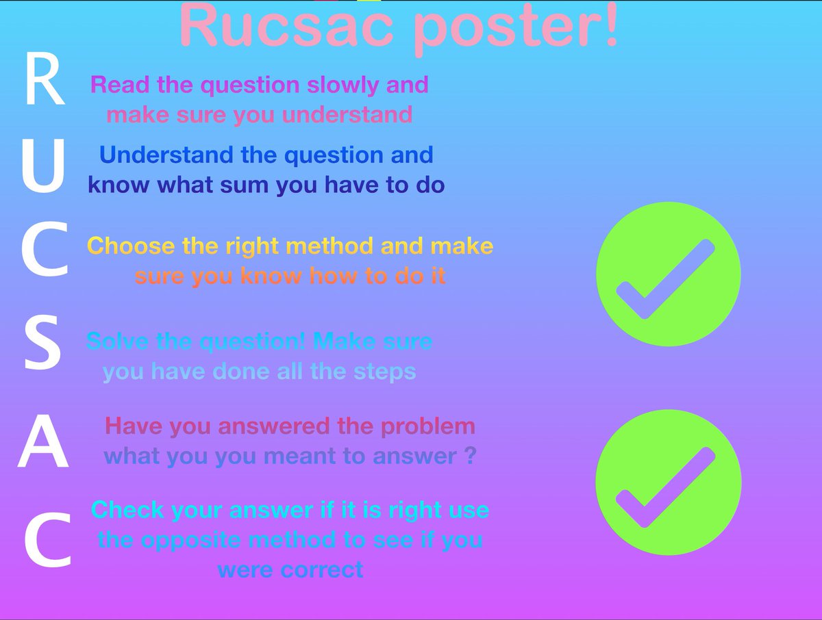 ReptonAB_Maths's tweet photo. Year 6 have produced some fantastic posters all about solving word problems using RUCSAC. Well done to Mila, Ali, Issy and Arman especially... a selection of the best😊#fmkdxb_year6 #foremarkedxbproud #InThisTogetherDubai #distancelearning https://t.co/SZZWyZRmuz