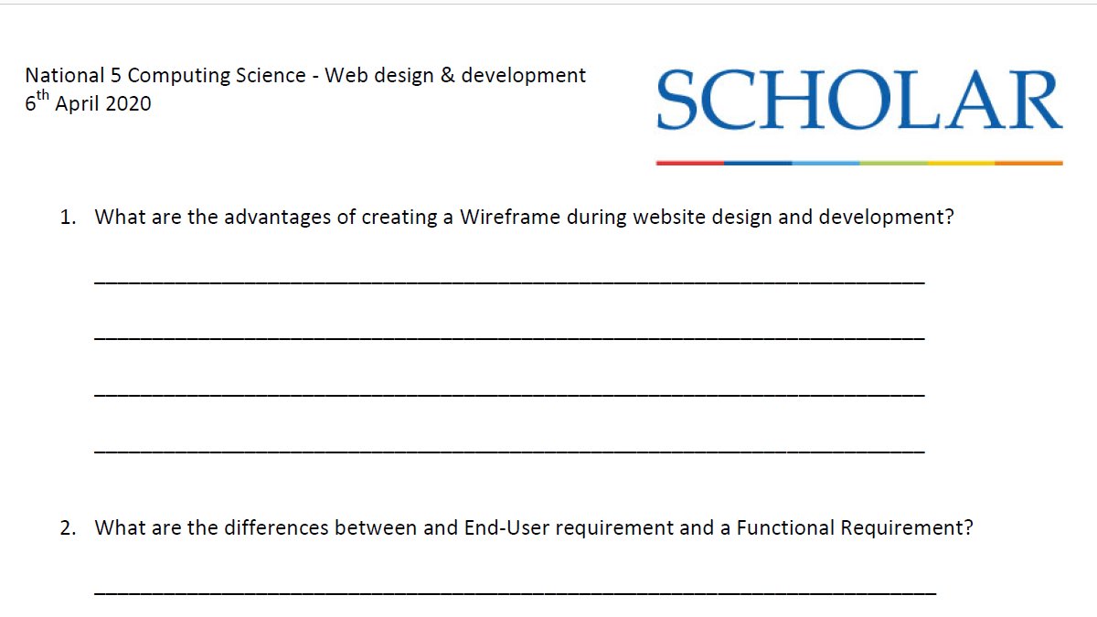 ScholarUK's tweet image. Studying National 5 Computing? Try our ‘Web Development’ worksheet: scholar.hw.ac.uk/sessionsSchedu…
Join us at 6:00 pm, Monday 06 April
#National5Computing #supportingyourlearning
