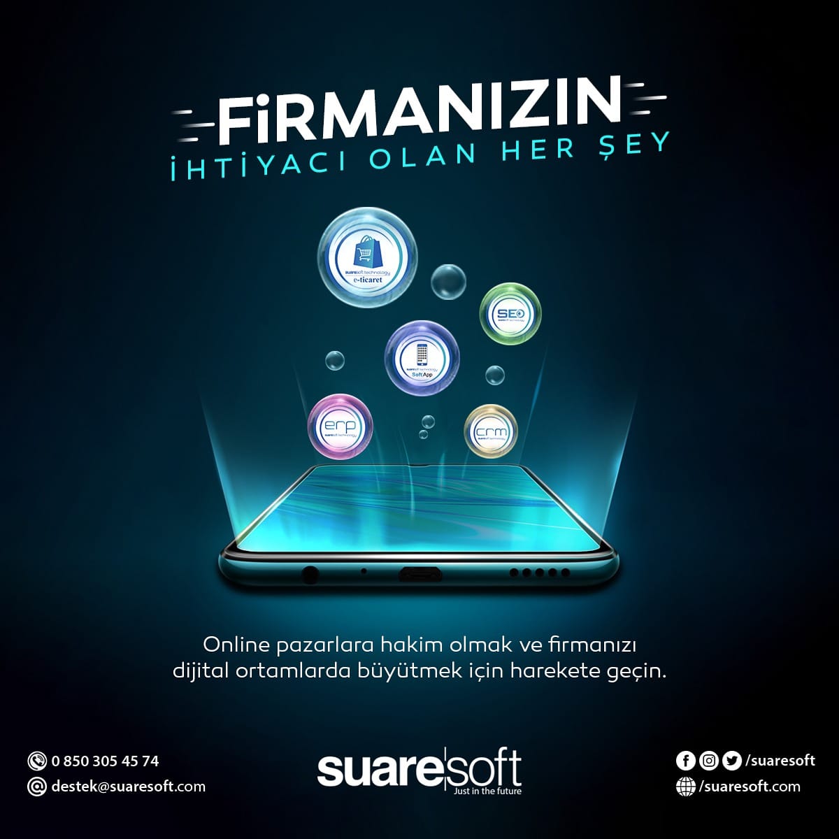 SuareSoft's tweet photo. Firmanızın dijital dünyada yer alabilmesi için ihtiyacı olan her şey #suaresoft
#seo #eticaret #webdevelopment #website https://t.co/iBLZPB8C89