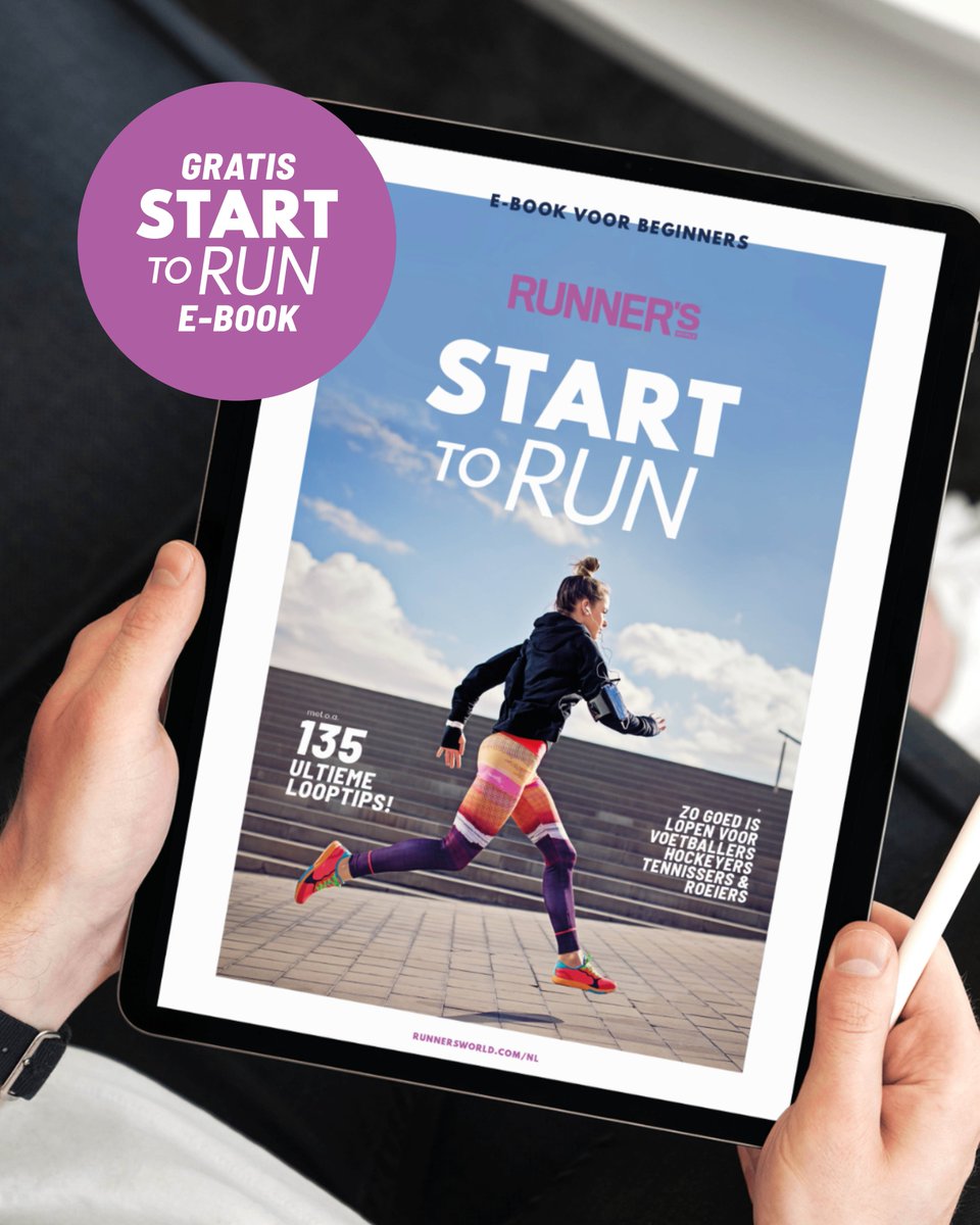 runnersworldnl's tweet photo. 🥳 Nu gratis te downloaden: het Start to Run e-book!  
Download nu via: https://t.co/isOPhHsh7E

Voor iedereen die net begint met hardlopen hebben we een gratis e-book gemaakt. Met o.a. de 135 beste tips uit onze papieren Start to Run-edities en met schema’s. Succes! https://t.co/7S6MiNls7C