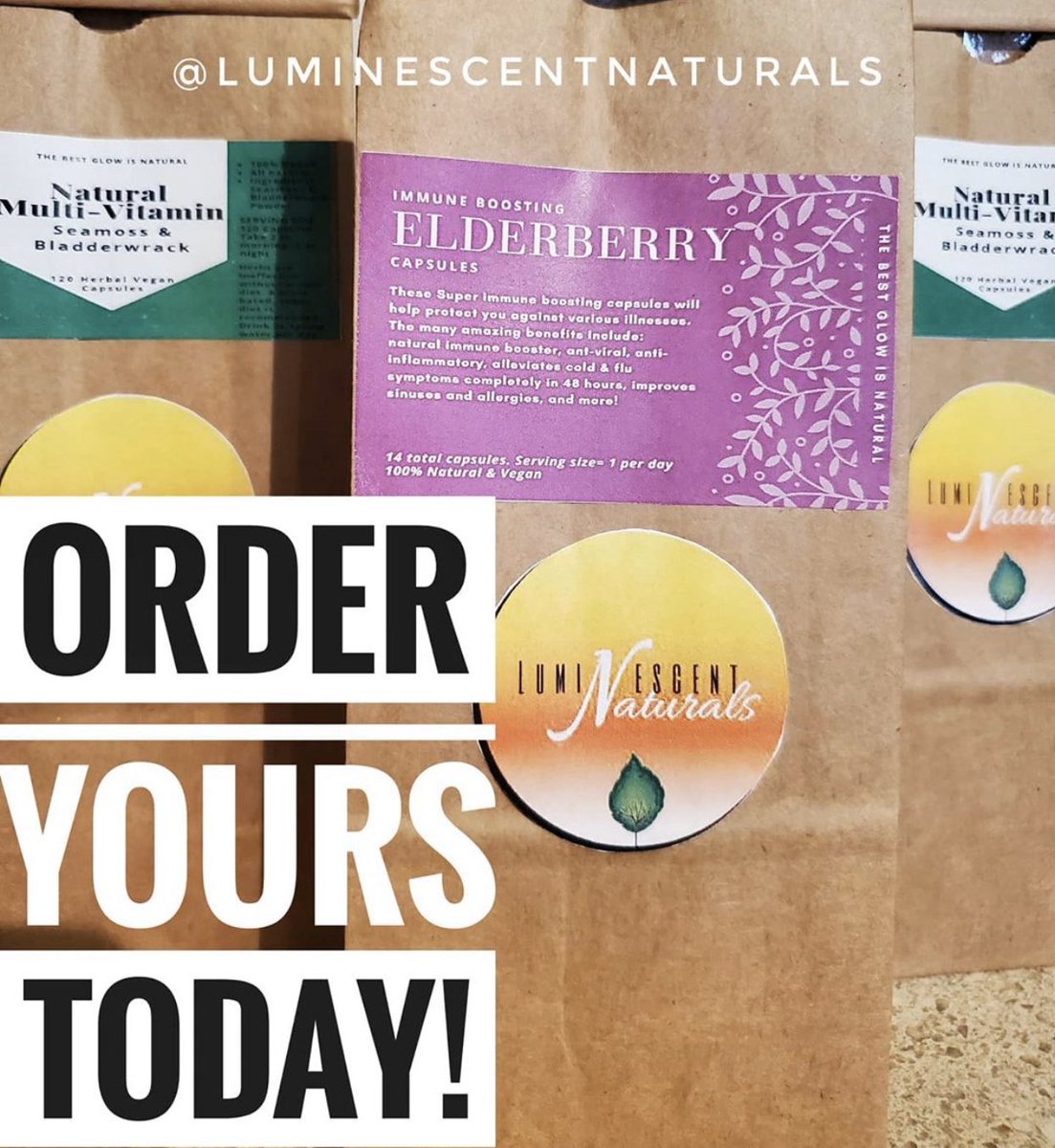 THEBESTGLOW's tweet photo. Elderberry supplements &amp; Seamoss/Bladderwrack supplements AND raw seamoss available! 💛💚 https://t.co/RNNtdBxZPg https://t.co/U16CK5ketY
