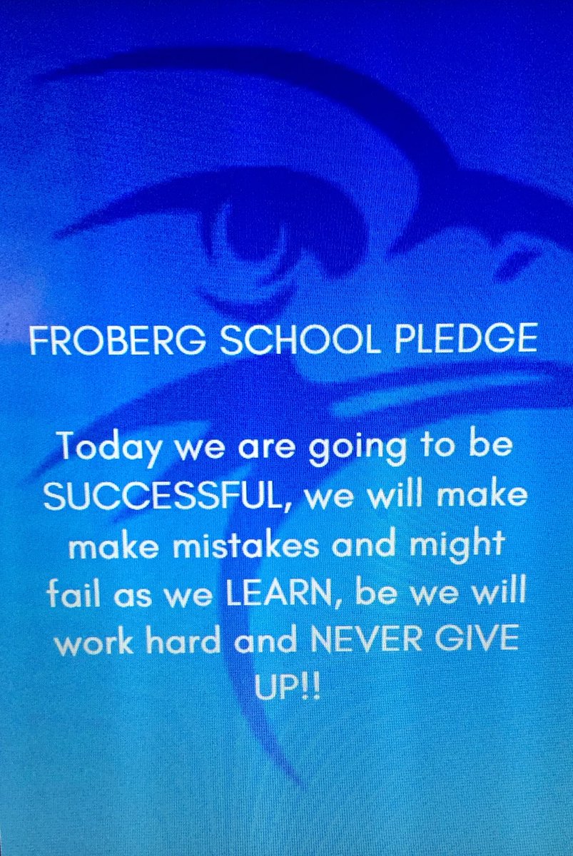 Good morning Froberg Family! Here’s a little something from our daily school announcements as we begin Distance Learning today!💙