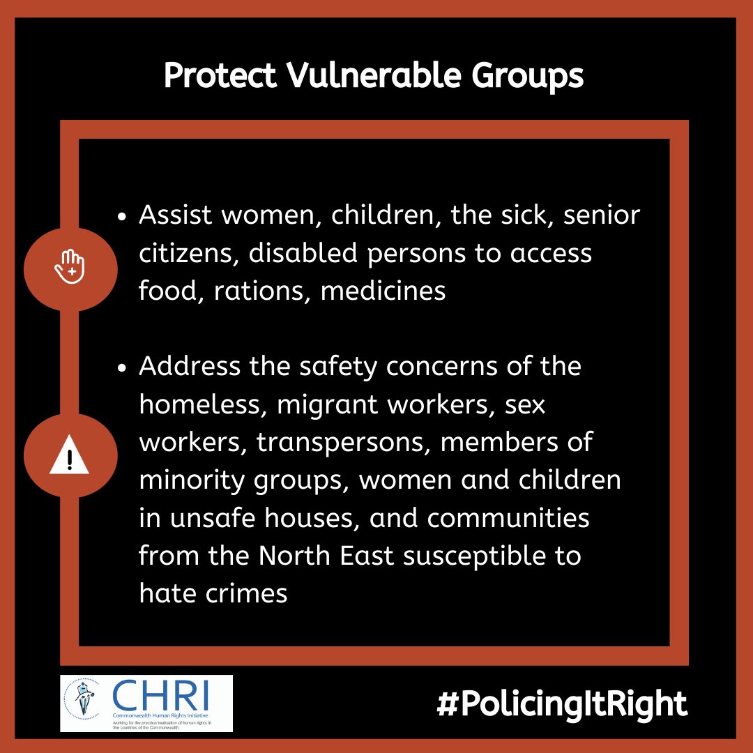 COVID 19 & the lockdown disproportionately impacts those already vulnerable. Responsibility of the police is to protect vulnerable groups.