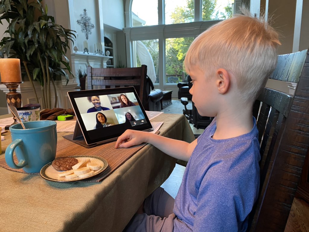 ararendt's tweet photo. We LOVE watching the morning announcements with our Dolvin admin team during breakfast. Brady loves to see your beautiful (and handsome!) faces every morning! #DolvinGoesDigital #FCSrising #TeachersRock #DolvIncredible https://t.co/0KvOD9TcOS