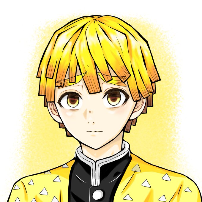 なみをさんがTwitterに投稿した我妻善逸(鬼滅の刃)のイラスト。