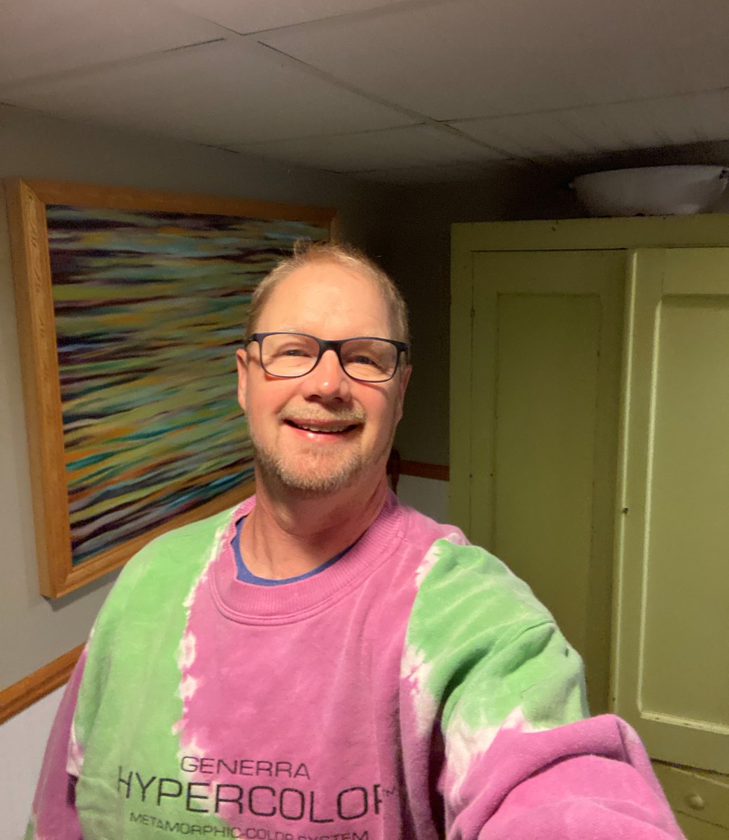 SUPT_RW's tweet photo. Day #4 of the TPS Virtual Spirit Week - Throwback Thursday! I am back to the early 90's and the hypercolor craze. Sadly, the sweatshirt has lost most of its change ability. Blue and Gold Day tomorrow! Be safe everyone. #tpsspiritweek #Yes2TPS https://t.co/EltW1XJ1iq