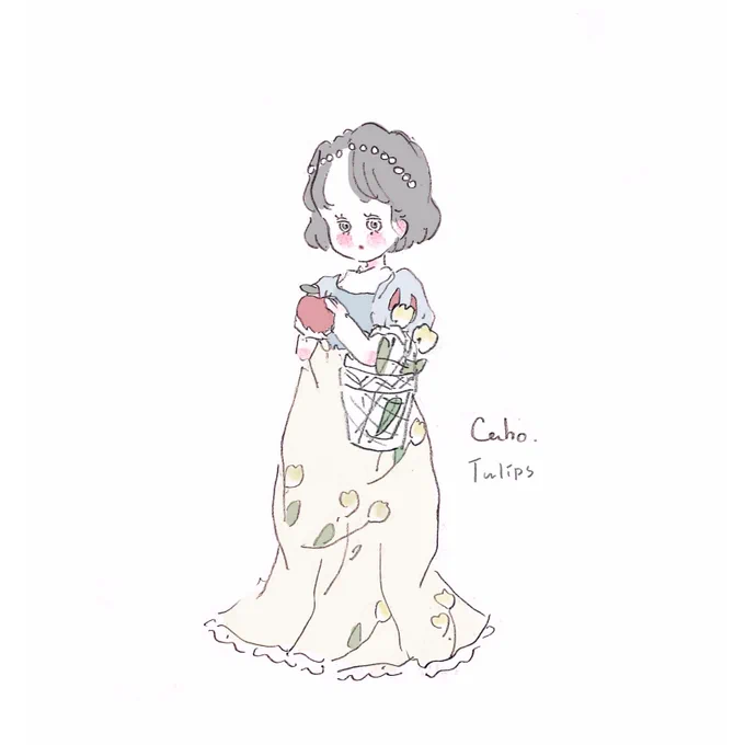 ディズニーに行けないから描いた??
春プリンセスたち?? 