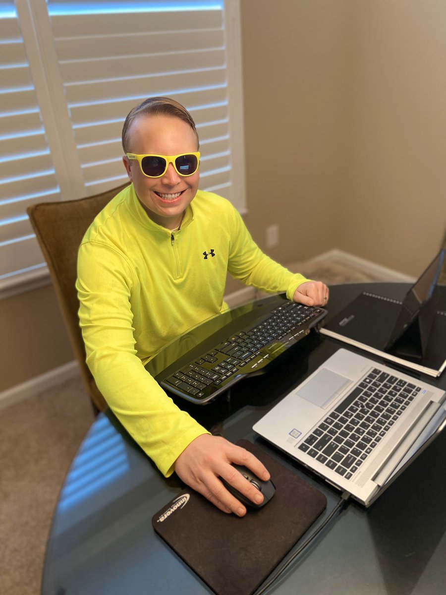 TomOestreich's tweet image. Virtual Spirit Week continues in @myccs and today is Neon Day!  Our future is so bright in Carmel that I have to wear shades!  Check out the school spirit on the side of my neon sunglasses!  #ccsgoesvirtual #CarmelCares
