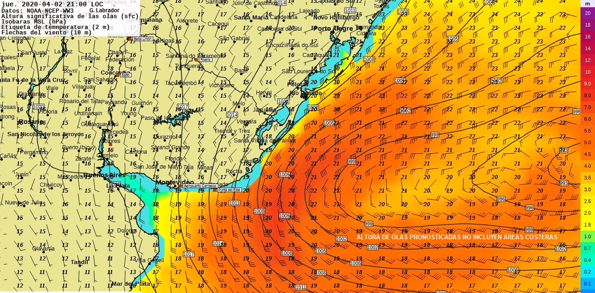 portalmeteo's tweet photo. Arrecia #Temporal debido a Depresión Atmosférica Frontal que se desarrolla con centro al Sur de #RíodeLaPlata evolucionando como #CICLON de LatitudesMedias o #CiclónExtratropical afectando Sur y Este de #Uruguay #MarTerritorialUruguayo #MarArgentino #OcéanoAtlántico #TemporalDuro https://t.co/f29NQLDBYP