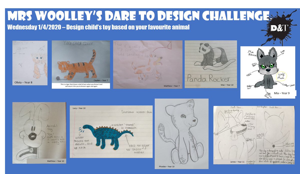 LESTechnologies's tweet photo. Daily Design Challenge. Check out the gallery from Mrs Woolley’s daily design challenge. Well done to all. https://t.co/DnVHGh790Q