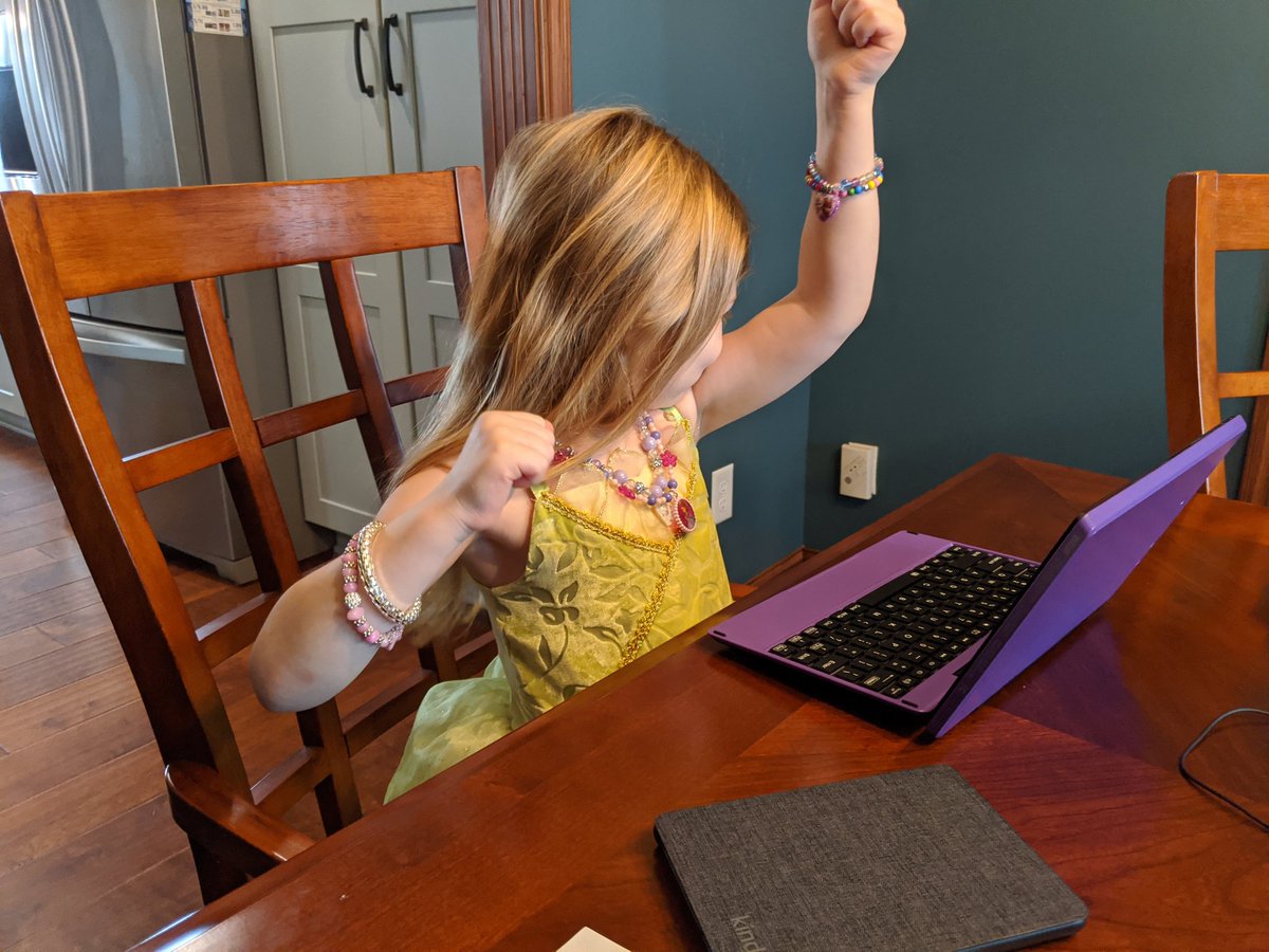 MrsMarlerGC's tweet photo. @coachMann9 It goes into lower elementary as well! This is Abby 'kissing her guns' the other day after completing one of their activities 😂 (seriously have no idea where she learned that! 💪) https://t.co/b66JSNvmO6