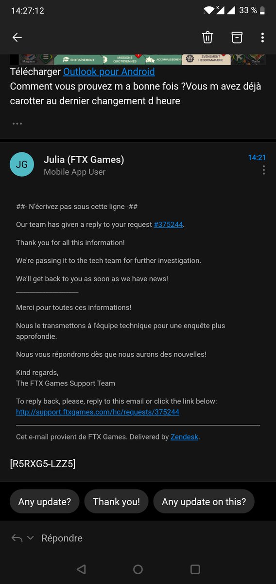 BreackingB's tweet photo. @CaseyDickinson bravo a votre équipe de clochard.soucis signalez depuis lundi toujours pas résolu pour un bug de votre jeu https://t.co/odwUnQShAE