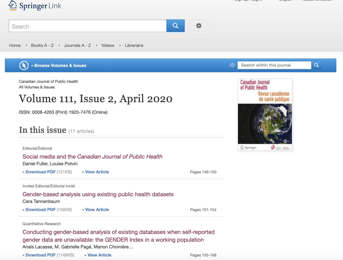 CJPH_RCSP's tweet photo. 🚨NEW ISSUE - Check it out! Volume 111, Issue 2, April 2020 #cjph_rcsp https://t.co/rR09Y2kZhE https://t.co/ovNcFuTI80
