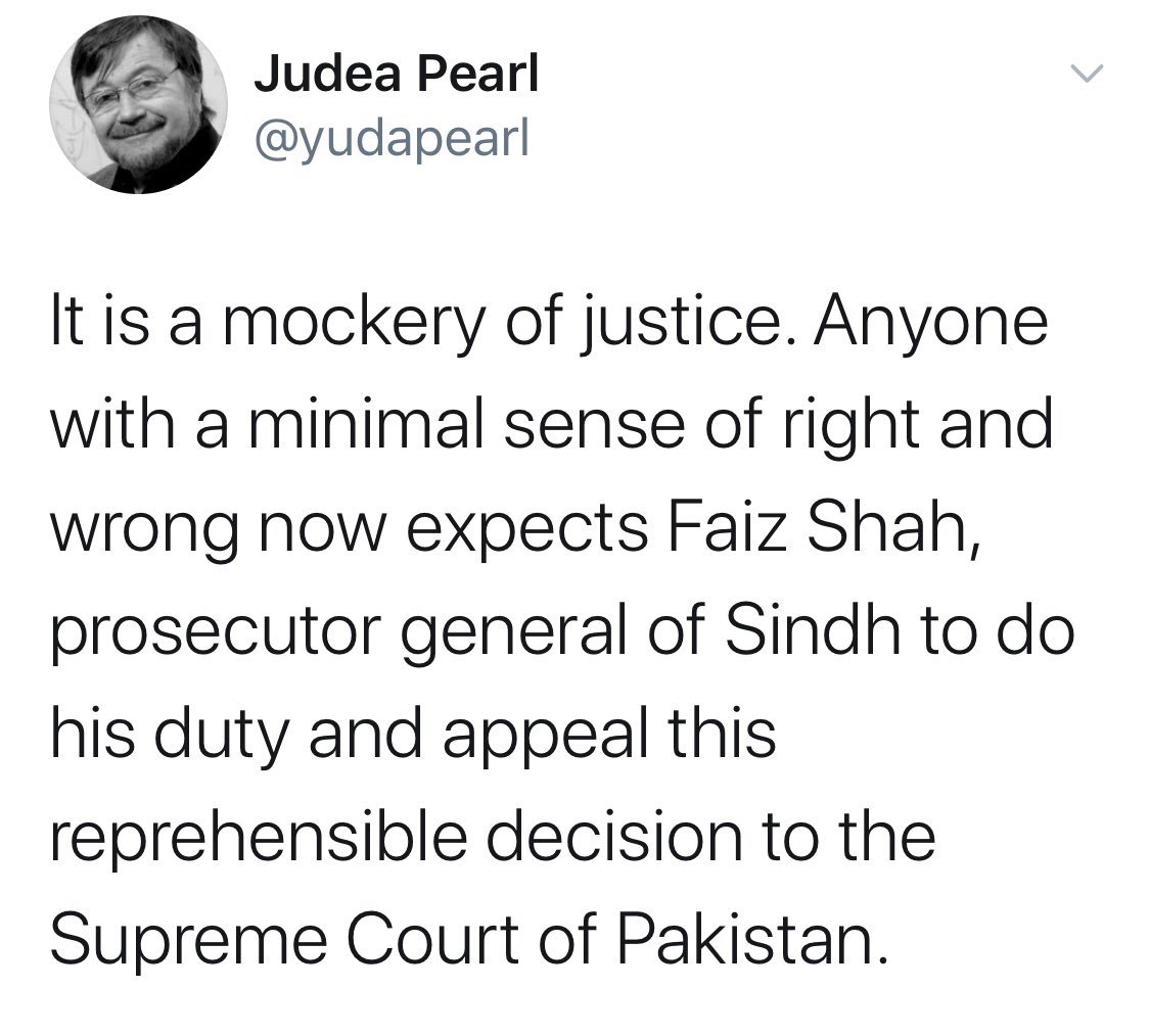 Omar Sheikh laid the trap to kidnap Danny Pearl on Jan. 23, 2002, leading to his murder. He just won an appeal in Pakistan to be free. All people must oppose his release. Here is a statement by Danny’s dad, Judea Pearl  @yudapearl, seeking justice for Danny and all journalists.