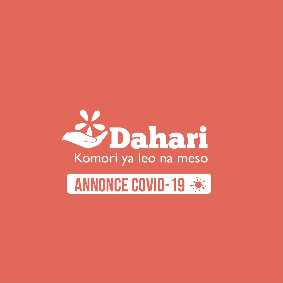 DahariComores's tweet photo. Face à la situation sanitaire actuelle, l'ONG Dahari procèdera à une fermeture partielle de ses bureaux et à une réduction temporaire de ses activités.
Une campagne de sensibilisation sera bientôt partagée sur nos réseaux sociaux.
#coronavirus #covid19 #comores #dahari https://t.co/M1GWjtmUsd