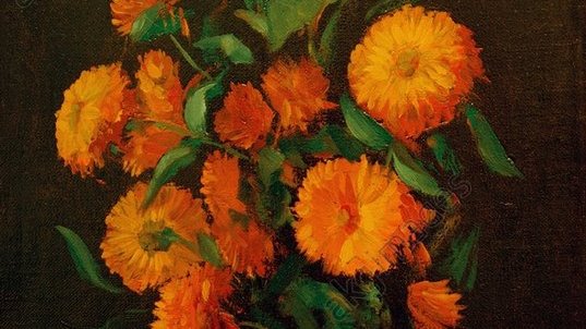 In herbal folklore, Marigold placed in a mattress encourages prophetic dreams. Placed under the bed, it can make dreams come true...

#plantlore #flowers @FolkloreThurs #FolkloreThursday 

🎨- Gustave Courbet