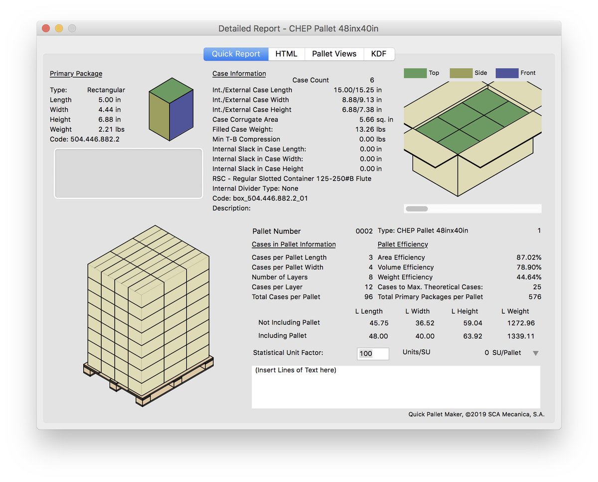 qpmsoftware's tweet image. Quick Pallet Maker Example 02: Rectangular Packages into Boxes into Pallets

This first primary package example describes how to calculate pallets using the default data that is contained in the Input Window. #logistics #pallets #packagingsoftware

koona.com/en/qpm/example…