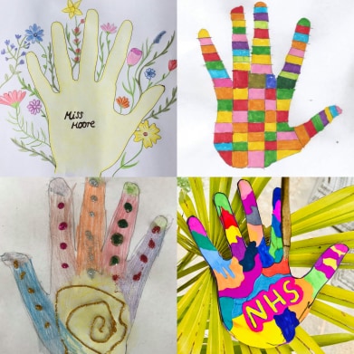 NgateDereham's tweet photo. Why not create your own hand and join us in giving our heroes a high five. If you would like to share your art work had with us, please email it to slynn@ng6.unity-ed.uk
#NorthgateHandsofHope #NHS #NorthgateTogether #NorthgateSupports https://t.co/VJzsVOHauK