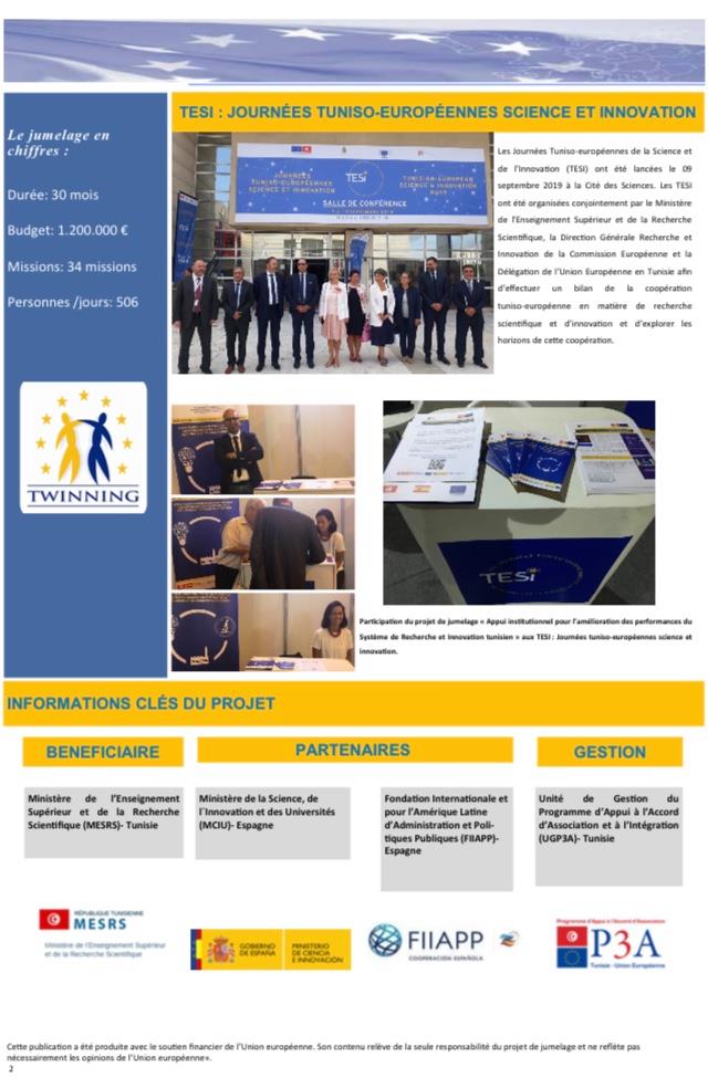JMesrs's tweet image. NEWSLETTER 2 : Signature accord cadre #MOBIDOC #H2020 •#TESI:Journées TunisoEuropéennes Science et Innovation•#JNVR:Journées Nationales Valorisation de la Recherche-stratégie espagnole pour la science, la technologie et l&apos;innovation • jumelage en photos jumelage-mesrs.com